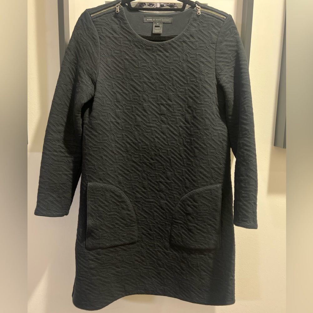 Marc By Marc Jacobs Textured Black Shift Dress